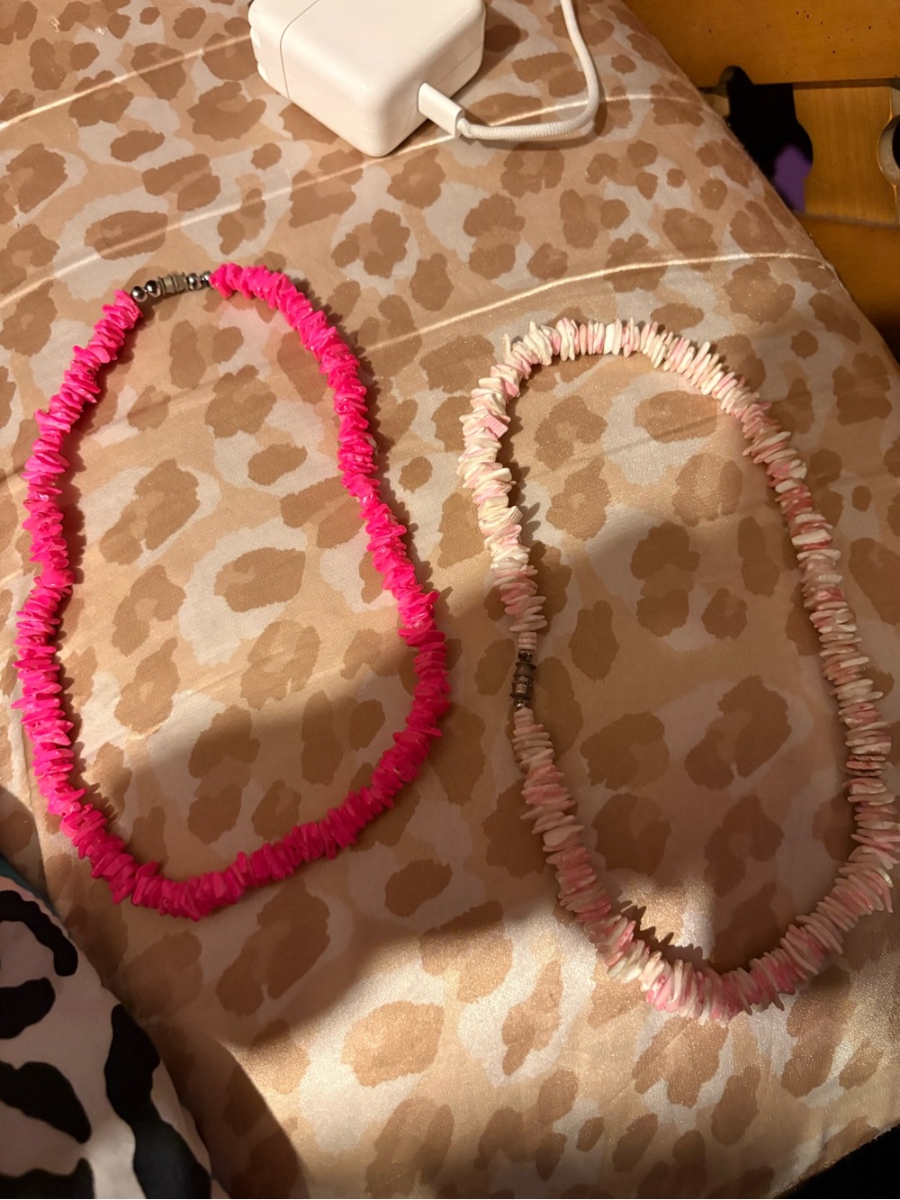 Shell Bead Necklaces - Pink & White